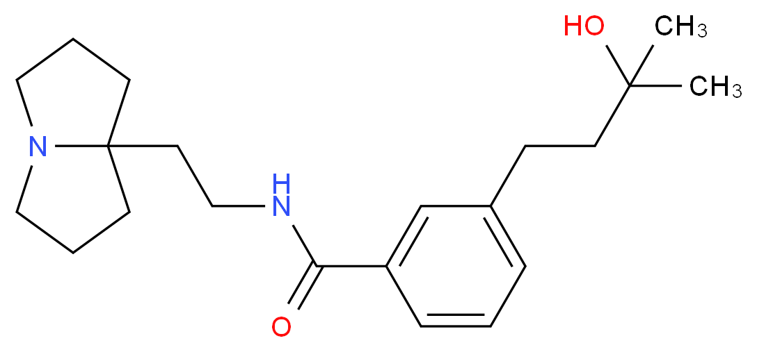 3-(3-hydroxy-3-methylbutyl)-N-[2-(tetrahydro-1H-pyrrolizin-7a(5H)-yl)ethyl]benzamide_分子结构_CAS_)