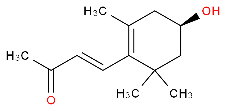 (3E)-4-[(4R)-4-hydroxy-2,6,6-trimethylcyclohex-1-en-1-yl]but-3-en-2-one_分子结构_CAS_50281-38-4