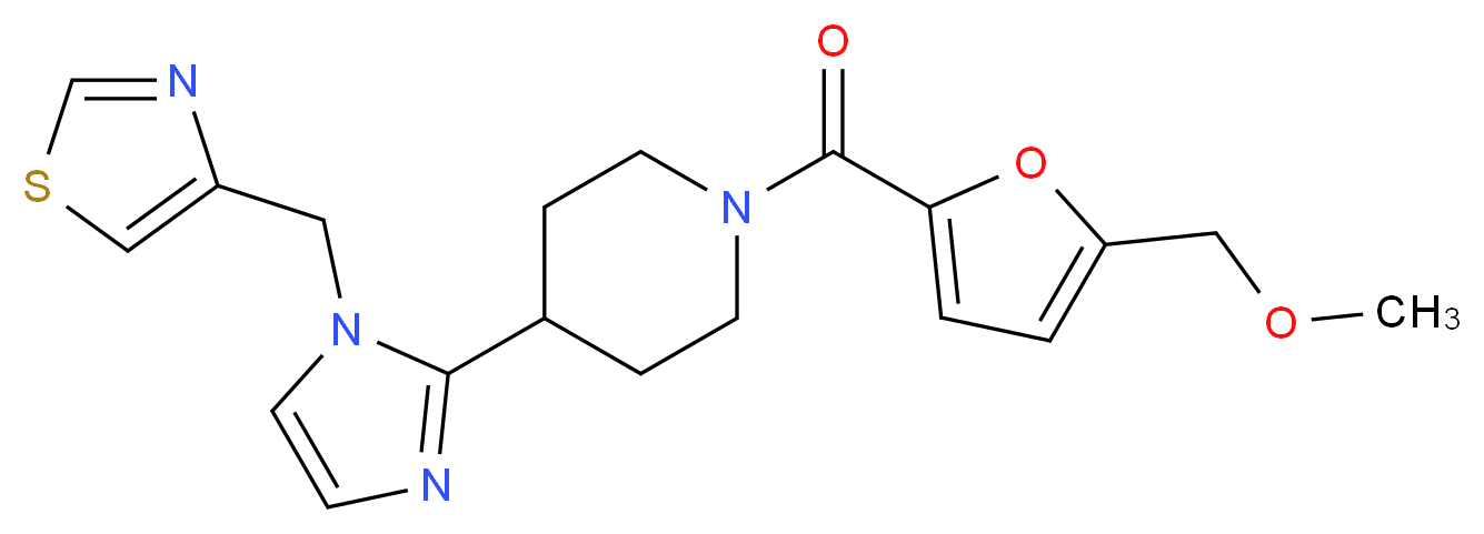 1-[5-(methoxymethyl)-2-furoyl]-4-[1-(1,3-thiazol-4-ylmethyl)-1H-imidazol-2-yl]piperidine_分子结构_CAS_)