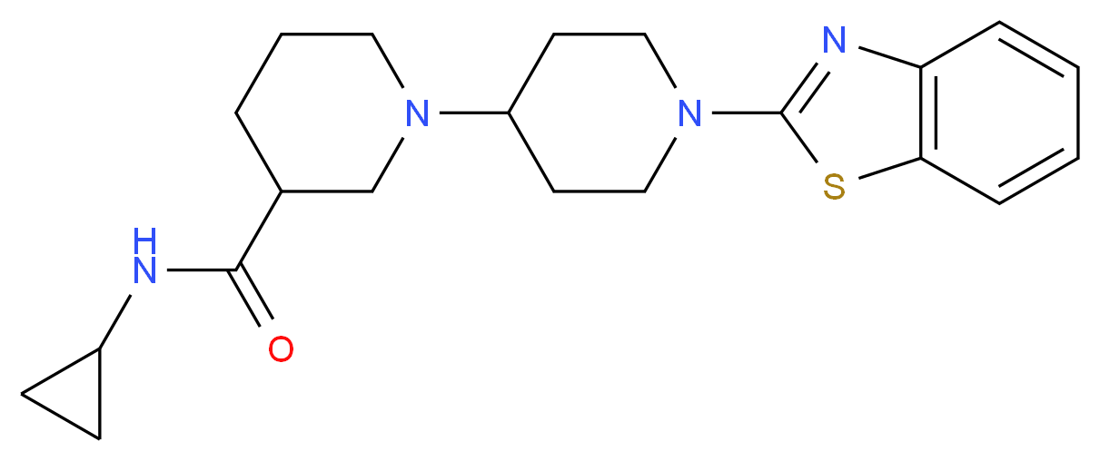 1'-(1,3-benzothiazol-2-yl)-N-cyclopropyl-1,4'-bipiperidine-3-carboxamide_分子结构_CAS_)
