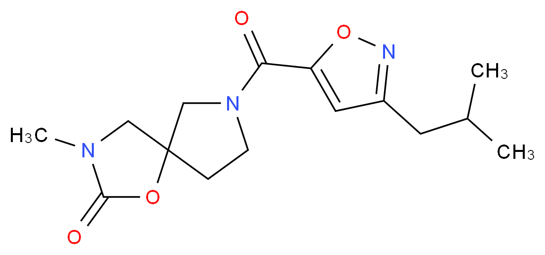 7-[(3-isobutyl-5-isoxazolyl)carbonyl]-3-methyl-1-oxa-3,7-diazaspiro[4.4]nonan-2-one_分子结构_CAS_)