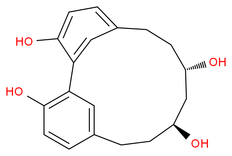 (9S,11S)-tricyclo[12.3.1.1<sup>2</sup>,<sup>6</sup>]nonadeca-1(18),2,4,6(19),14,16-hexaene-3,9,11,17-tetrol_分子结构_CAS_56973-51-4