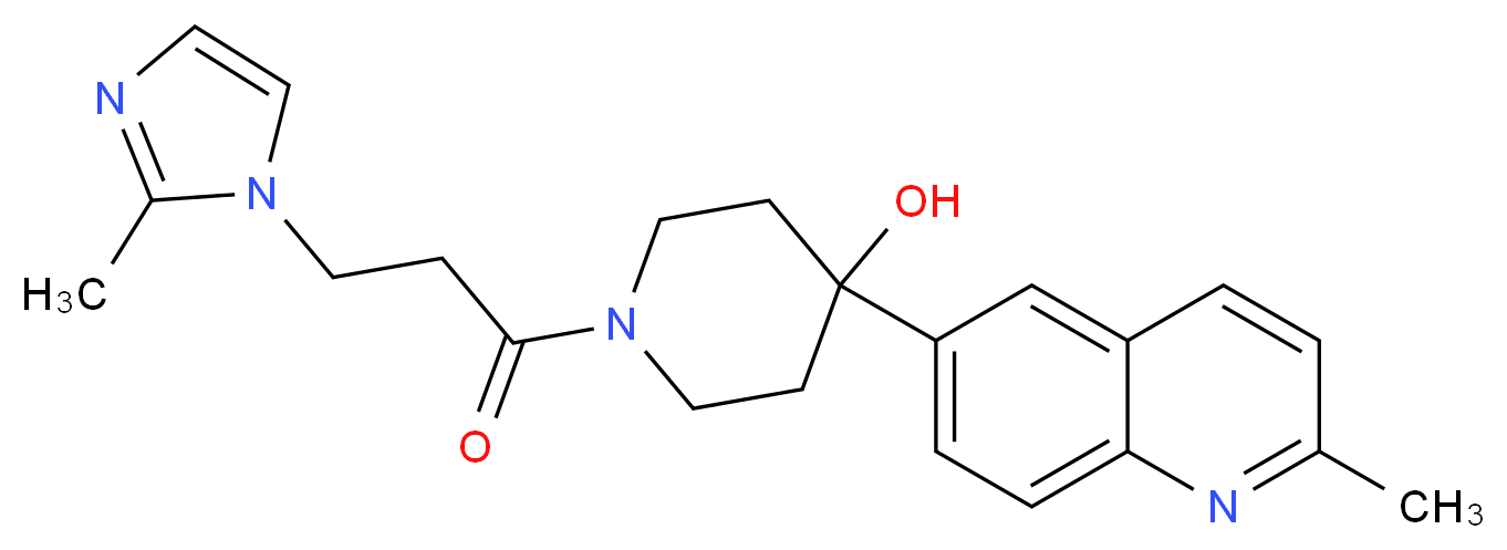 1-[3-(2-methyl-1H-imidazol-1-yl)propanoyl]-4-(2-methylquinolin-6-yl)piperidin-4-ol_分子结构_CAS_)