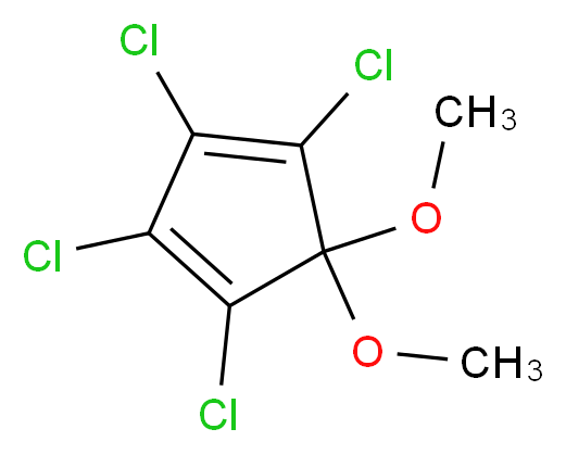 5,5-二甲氧基-1,2,3,4-四氯环戊二烯_分子结构_CAS_2207-27-4)