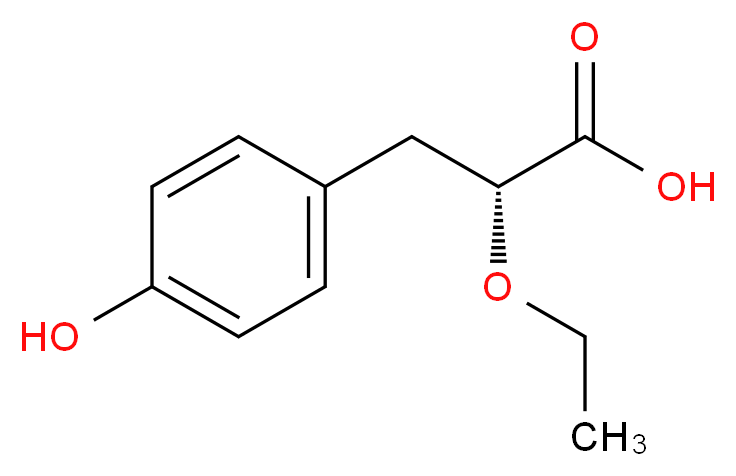 (R)-2-Ethoxy-3-(4-hydroxy-phenyl)-propionic acid_分子结构_CAS_325793-69-9)