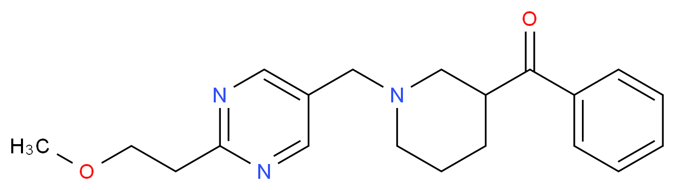 (1-{[2-(2-methoxyethyl)-5-pyrimidinyl]methyl}-3-piperidinyl)(phenyl)methanone_分子结构_CAS_)