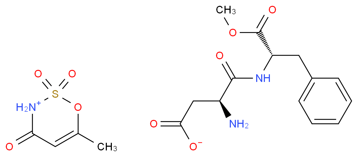 6-methyl-2,2,4-trioxo-3,4-dihydro-1,2λ<sup>6</sup>,3-oxathiazin-3-ium (3S)-3-amino-3-{[(2S)-1-methoxy-1-oxo-3-phenylpropan-2-yl]carbamoyl}propanoate_分子结构_CAS_106372-55-8