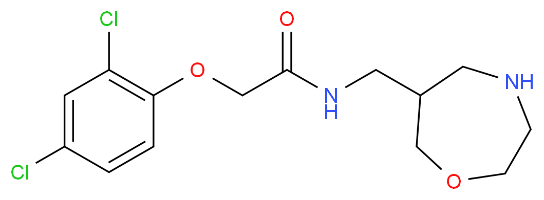 2-(2,4-dichlorophenoxy)-N-(1,4-oxazepan-6-ylmethyl)acetamide_分子结构_CAS_)