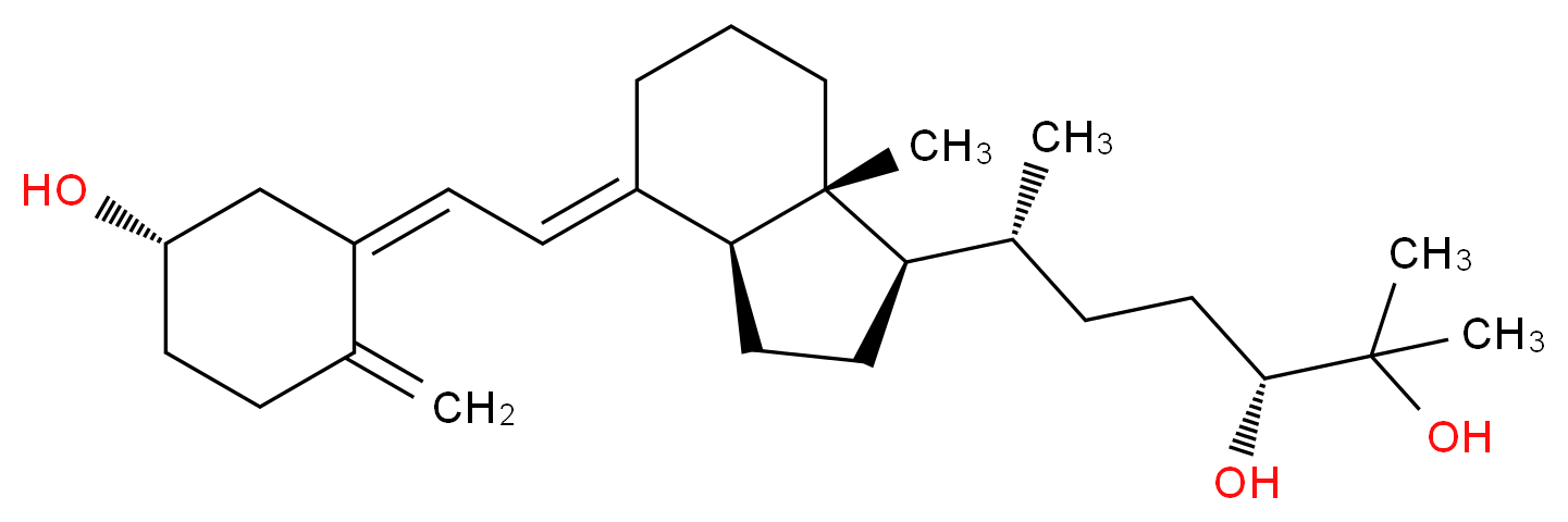 (3R,6R)-6-[(1R,3aS,4E,7aR)-4-{2-[(1Z,5S)-5-hydroxy-2-methylidenecyclohexylidene]ethylidene}-7a-methyl-octahydro-1H-inden-1-yl]-2-methylheptane-2,3-diol_分子结构_CAS_55721-11-4