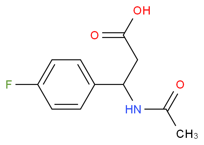 3-Acetylamino-3-(4-fluoro-phenyl)-propionic acid_分子结构_CAS_332052-58-1)