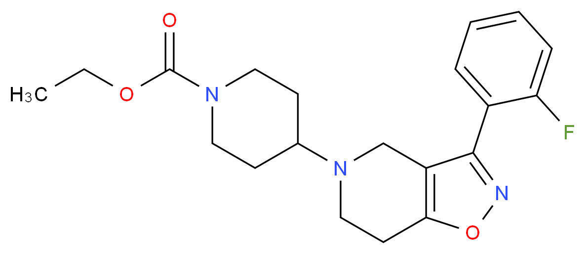 ethyl 4-[3-(2-fluorophenyl)-6,7-dihydroisoxazolo[4,5-c]pyridin-5(4H)-yl]-1-piperidinecarboxylate_分子结构_CAS_)