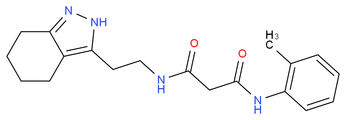 N-(2-methylphenyl)-N'-[2-(4,5,6,7-tetrahydro-2H-indazol-3-yl)ethyl]malonamide_分子结构_CAS_)