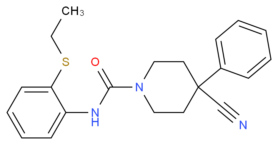 4-cyano-N-[2-(ethylthio)phenyl]-4-phenylpiperidine-1-carboxamide_分子结构_CAS_)