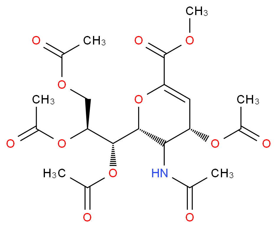 N-Acetyl-4,7,8,9-tetra-O-acetyl-2,3-dehydro-2-deoxyneuraminic Acid, Methyl Ester_分子结构_CAS_73960-72-2)