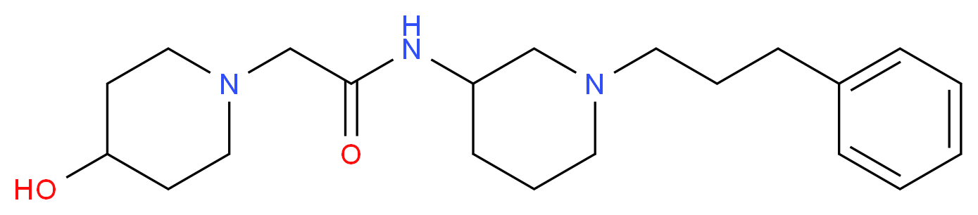 2-(4-hydroxy-1-piperidinyl)-N-[1-(3-phenylpropyl)-3-piperidinyl]acetamide_分子结构_CAS_)