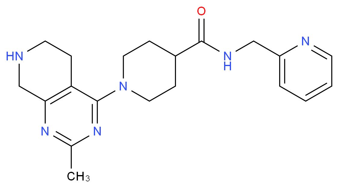 1-(2-methyl-5,6,7,8-tetrahydropyrido[3,4-d]pyrimidin-4-yl)-N-(pyridin-2-ylmethyl)piperidine-4-carboxamide_分子结构_CAS_)