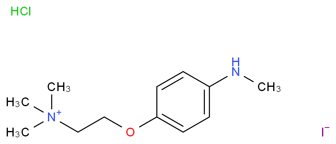 trimethyl({2-[4-(methylamino)phenoxy]ethyl})azanium hydrochloride iodide_分子结构_CAS_)