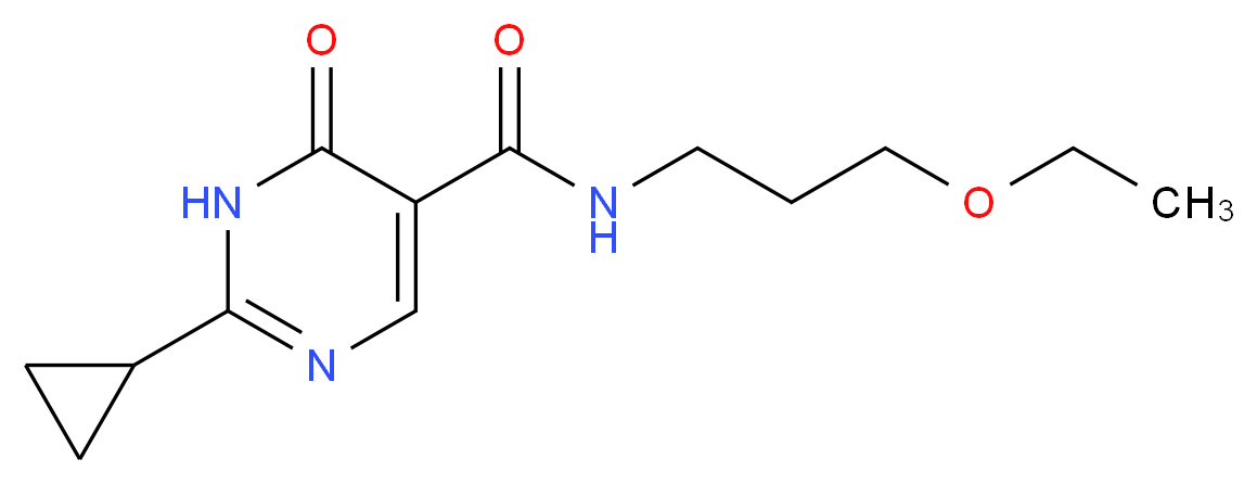 2-cyclopropyl-N-(3-ethoxypropyl)-6-oxo-1,6-dihydropyrimidine-5-carboxamide_分子结构_CAS_)