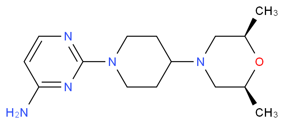 2-{4-[(2R*,6S*)-2,6-dimethyl-4-morpholinyl]-1-piperidinyl}-4-pyrimidinamine_分子结构_CAS_)