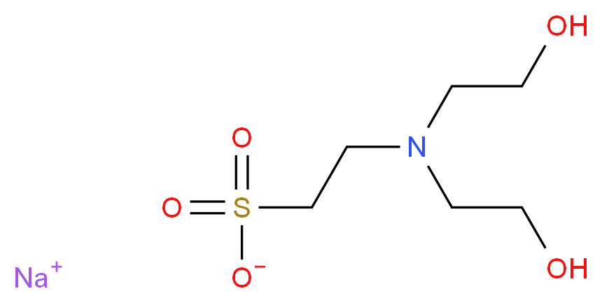 sodium 2-[bis(2-hydroxyethyl)amino]ethane-1-sulfonate_分子结构_CAS_66992-27-6