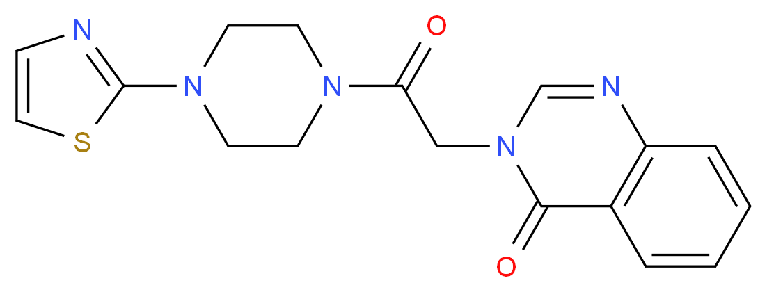 3-{2-oxo-2-[4-(1,3-thiazol-2-yl)-1-piperazinyl]ethyl}-4(3H)-quinazolinone_分子结构_CAS_)