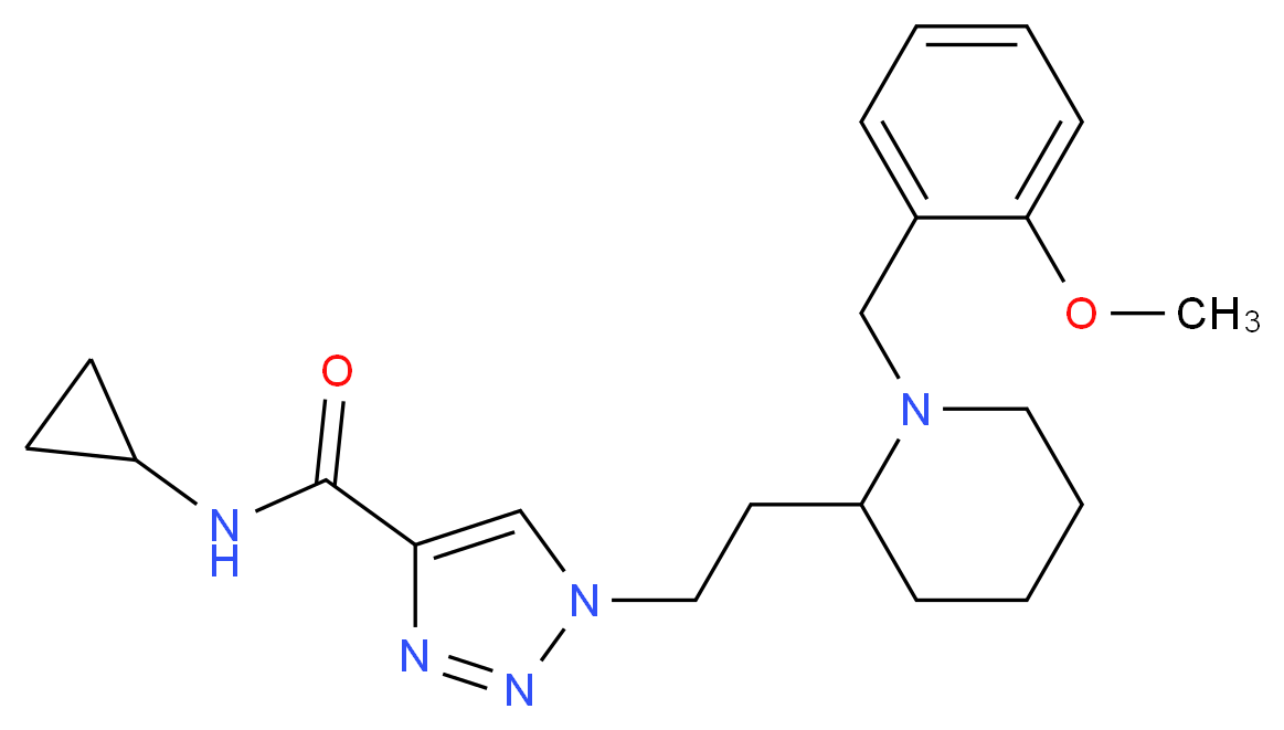 N-cyclopropyl-1-{2-[1-(2-methoxybenzyl)-2-piperidinyl]ethyl}-1H-1,2,3-triazole-4-carboxamide_分子结构_CAS_)