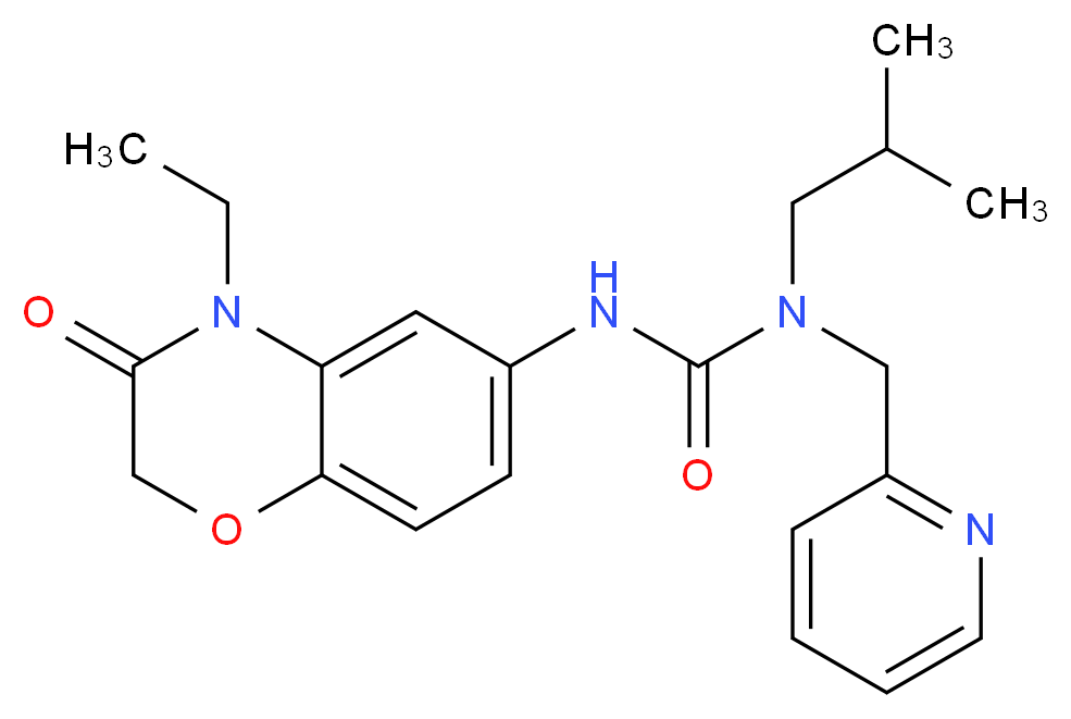 N'-(4-ethyl-3-oxo-3,4-dihydro-2H-1,4-benzoxazin-6-yl)-N-isobutyl-N-(pyridin-2-ylmethyl)urea_分子结构_CAS_)