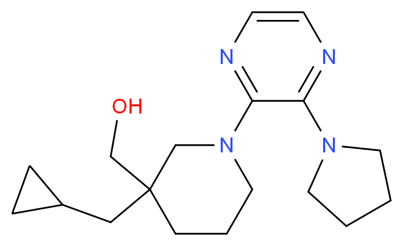 [3-(cyclopropylmethyl)-1-(3-pyrrolidin-1-ylpyrazin-2-yl)piperidin-3-yl]methanol_分子结构_CAS_)