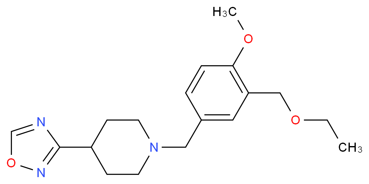 1-[3-(ethoxymethyl)-4-methoxybenzyl]-4-(1,2,4-oxadiazol-3-yl)piperidine_分子结构_CAS_)