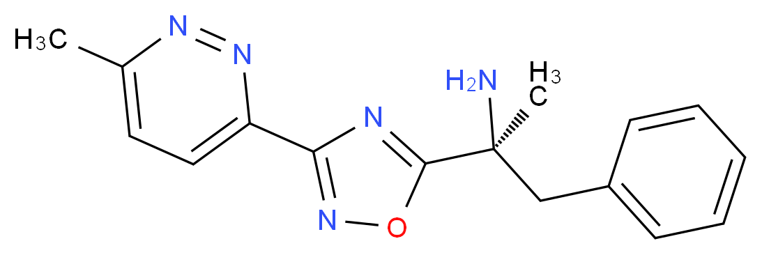 (2S)-2-[3-(6-methyl-3-pyridazinyl)-1,2,4-oxadiazol-5-yl]-1-phenyl-2-propanamine_分子结构_CAS_)
