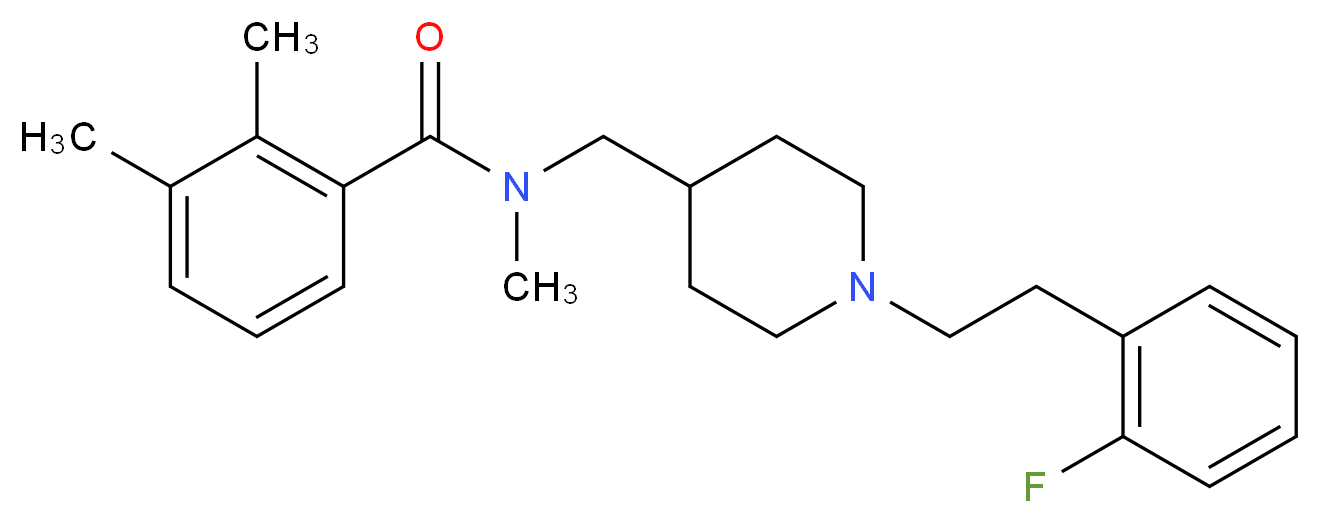 N-({1-[2-(2-fluorophenyl)ethyl]-4-piperidinyl}methyl)-N,2,3-trimethylbenzamide_分子结构_CAS_)