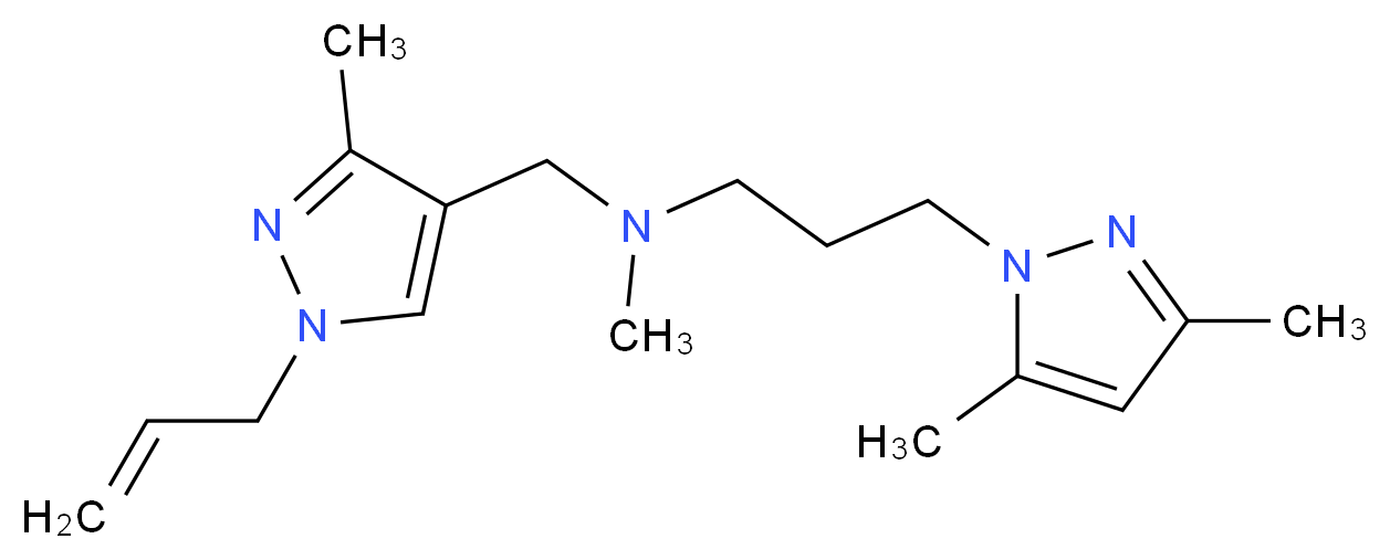 N-[(1-allyl-3-methyl-1H-pyrazol-4-yl)methyl]-3-(3,5-dimethyl-1H-pyrazol-1-yl)-N-methylpropan-1-amine_分子结构_CAS_)