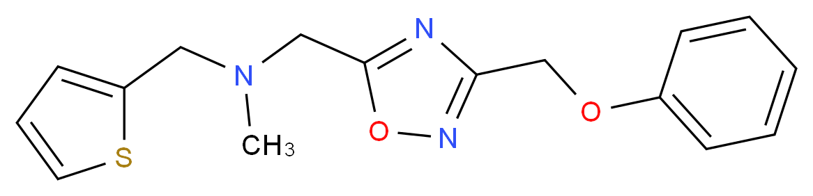N-methyl-1-[3-(phenoxymethyl)-1,2,4-oxadiazol-5-yl]-N-(2-thienylmethyl)methanamine_分子结构_CAS_)