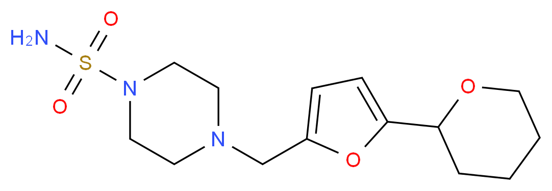 4-{[5-(tetrahydro-2H-pyran-2-yl)-2-furyl]methyl}piperazine-1-sulfonamide_分子结构_CAS_)