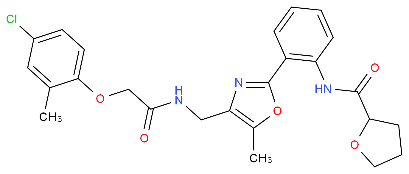 N-{2-[4-({[(4-chloro-2-methylphenoxy)acetyl]amino}methyl)-5-methyl-1,3-oxazol-2-yl]phenyl}tetrahydro-2-furancarboxamide_分子结构_CAS_)