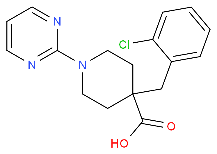 4-(2-chlorobenzyl)-1-pyrimidin-2-ylpiperidine-4-carboxylic acid_分子结构_CAS_)