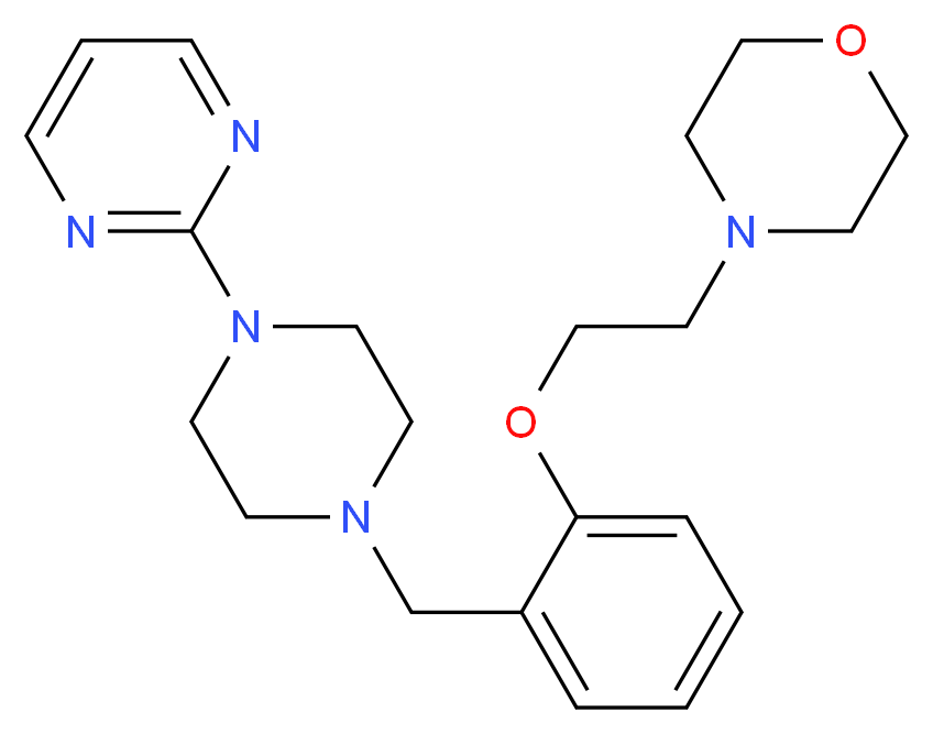 4-(2-{2-[(4-pyrimidin-2-ylpiperazin-1-yl)methyl]phenoxy}ethyl)morpholine_分子结构_CAS_)
