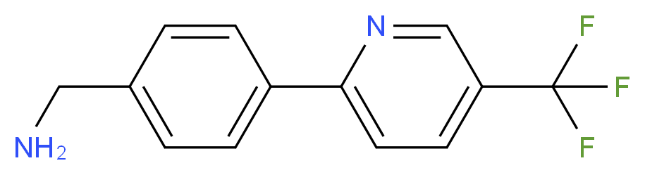 {4-[5-(trifluoromethyl)pyridin-2-yl]phenyl}methanamine_分子结构_CAS_906352-74-7