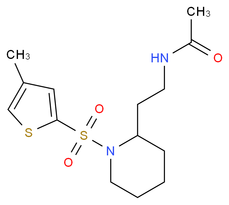 N-(2-{1-[(4-methyl-2-thienyl)sulfonyl]-2-piperidinyl}ethyl)acetamide_分子结构_CAS_)