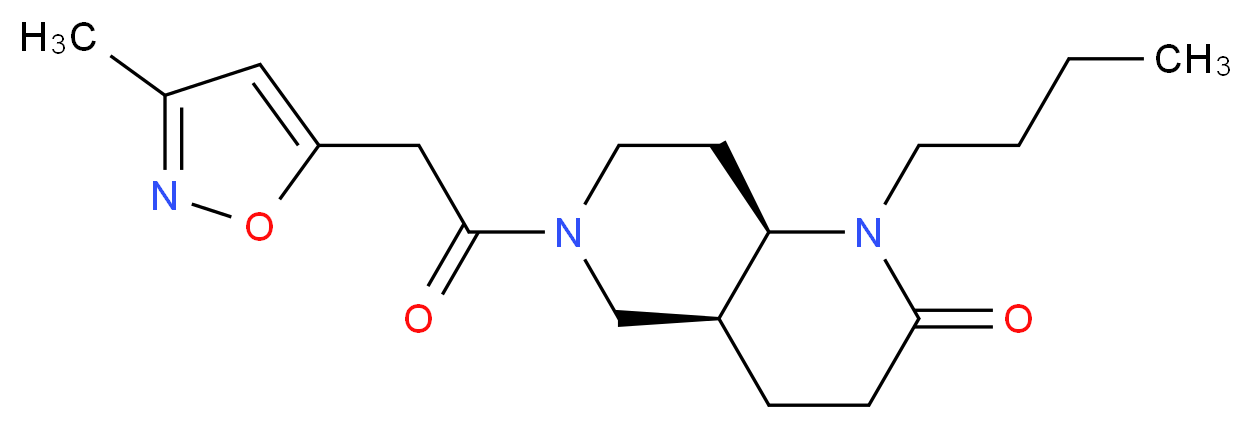 (4aS*,8aR*)-1-butyl-6-[(3-methylisoxazol-5-yl)acetyl]octahydro-1,6-naphthyridin-2(1H)-one_分子结构_CAS_)