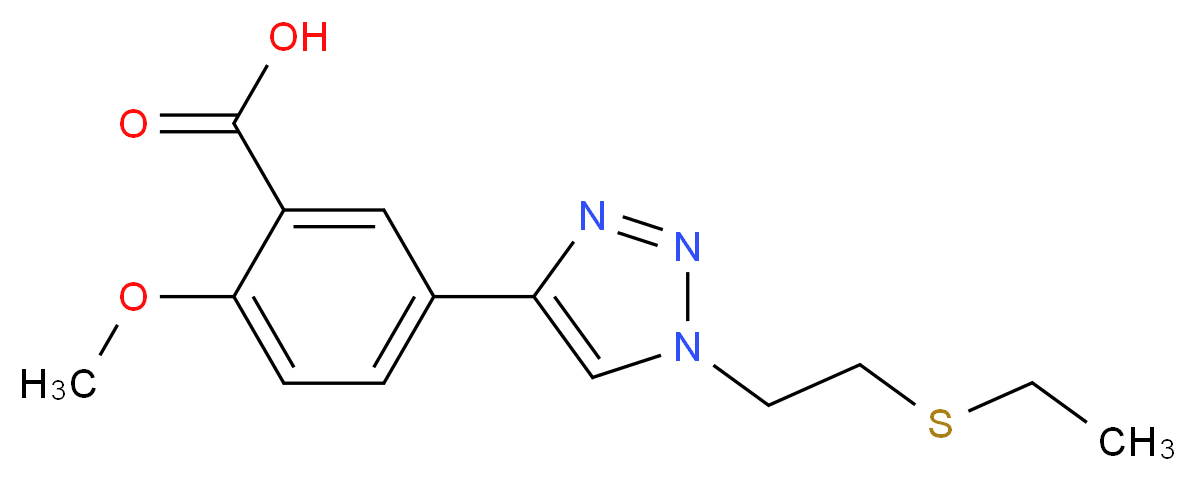 5-{1-[2-(ethylthio)ethyl]-1H-1,2,3-triazol-4-yl}-2-methoxybenzoic acid_分子结构_CAS_)