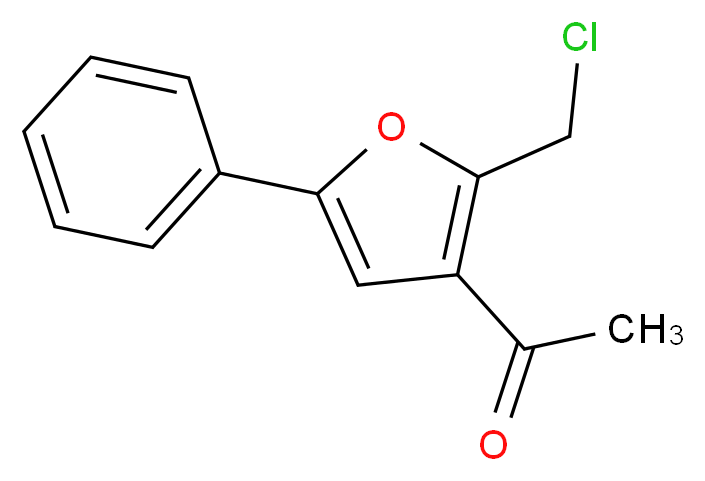 1-(2-(CHLOROMETHYL)-5-PHENYLFURAN-3-YL)ETHANONE_分子结构_CAS_281198-93-4)