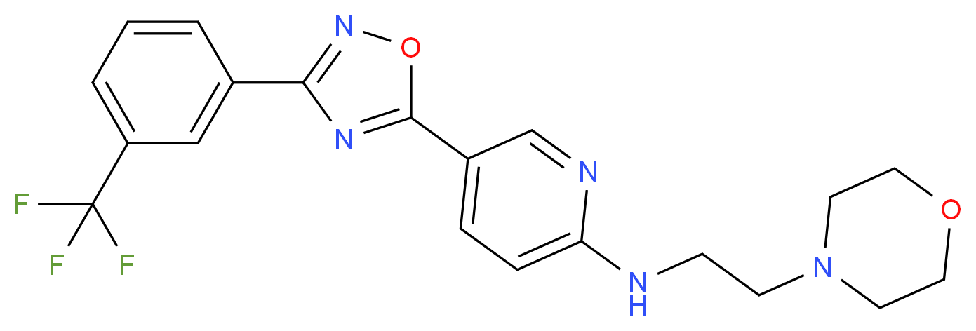 N-(2-morpholin-4-ylethyl)-5-{3-[3-(trifluoromethyl)phenyl]-1,2,4-oxadiazol-5-yl}pyridin-2-amine_分子结构_CAS_)