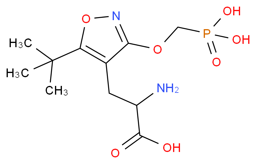 2-amino-3-[5-tert-butyl-3-(phosphonomethoxy)-1,2-oxazol-4-yl]propanoic acid_分子结构_CAS_252930-37-3