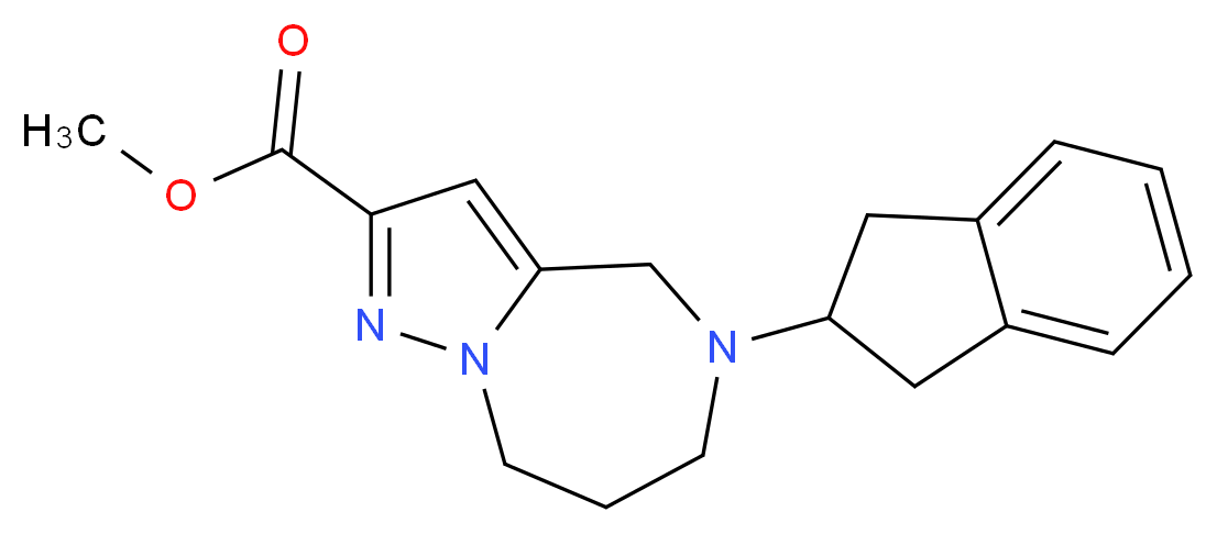 methyl 5-(2,3-dihydro-1H-inden-2-yl)-5,6,7,8-tetrahydro-4H-pyrazolo[1,5-a][1,4]diazepine-2-carboxylate_分子结构_CAS_)
