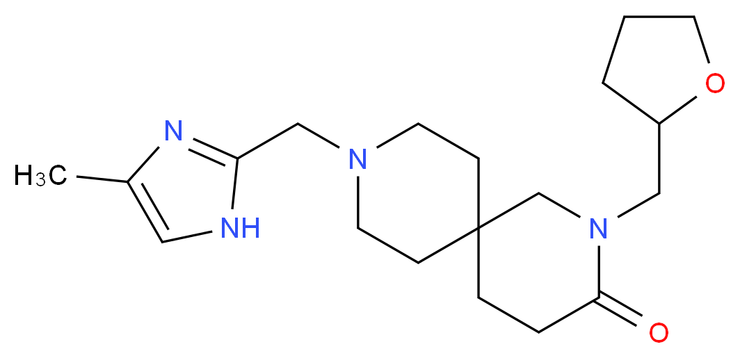 9-[(4-methyl-1H-imidazol-2-yl)methyl]-2-(tetrahydrofuran-2-ylmethyl)-2,9-diazaspiro[5.5]undecan-3-one_分子结构_CAS_)
