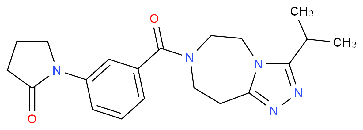1-{3-[(3-isopropyl-5,6,8,9-tetrahydro-7H-[1,2,4]triazolo[4,3-d][1,4]diazepin-7-yl)carbonyl]phenyl}-2-pyrrolidinone_分子结构_CAS_)