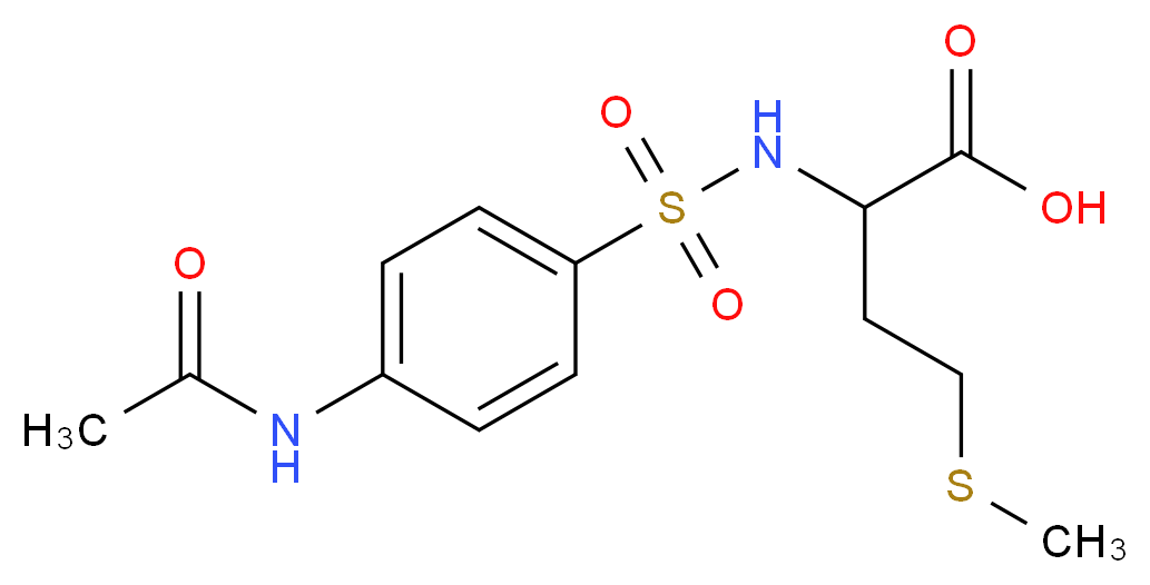 2-({[4-(acetylamino)phenyl]sulfonyl}amino)-4-(methylthio)butanoic acid_分子结构_CAS_92034-59-8)