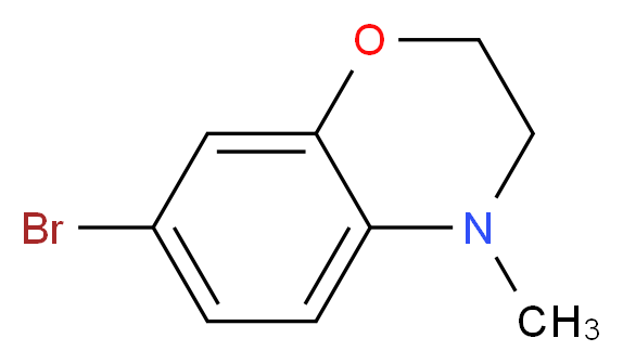  7-BROMO-4-METHYL-3,4-DIHYDRO-2H-1,4-BENZOXAZINE_分子结构_CAS_154264-95-6)