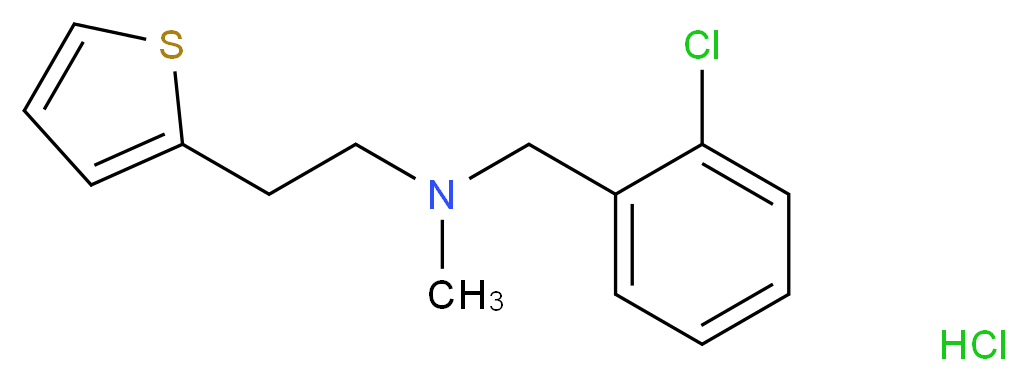 N-Methyl-N-[2-chlorobenzyl)]-2-thiopheneethanamine Hydrochloride_分子结构_CAS_1346604-98-5)